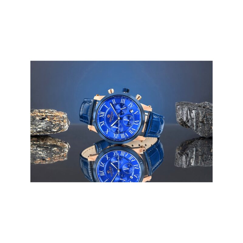 Zegarek Męski Giewont Chronograph Sapphire Miedziano Niebieski GW6260-A5