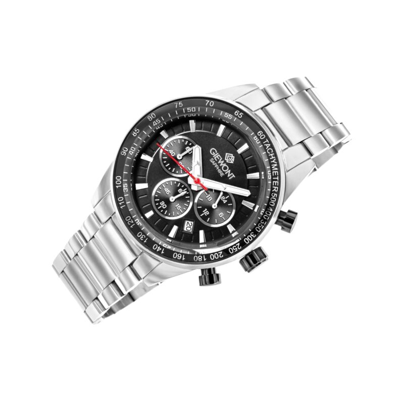 Zegarek Męski Giewont Chronograph Sapphire Srebrno Czarny GW9140-B1