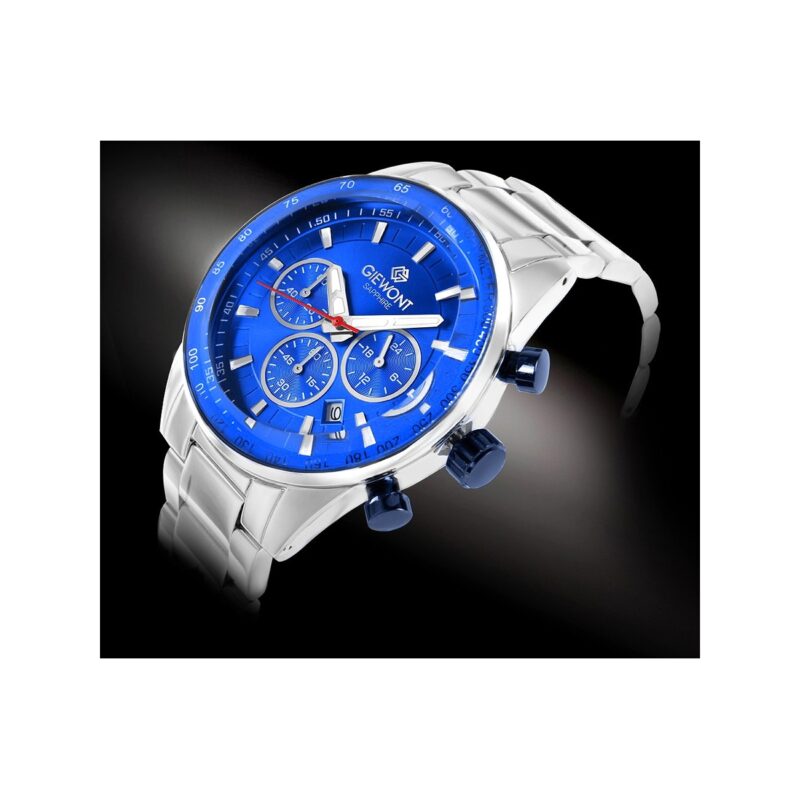 Zegarek Męski Giewont Chronograph Sapphire Srebrno Niebieski GW9140-B3