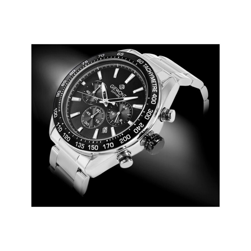 Zegarek Męski Giewont Chronograph Sapphire Srebrno Czarny GW9580-B1