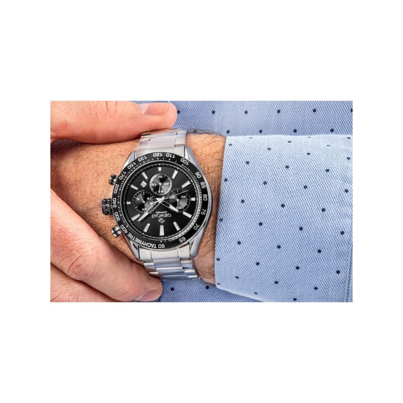 Zegarek Męski Giewont Chronograph Sapphire Srebrno Czarny GW9580-B1