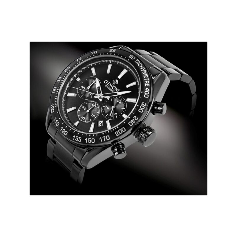 Zegarek Męski Giewont Chronograph Sapphire Czarny GW9580-B2