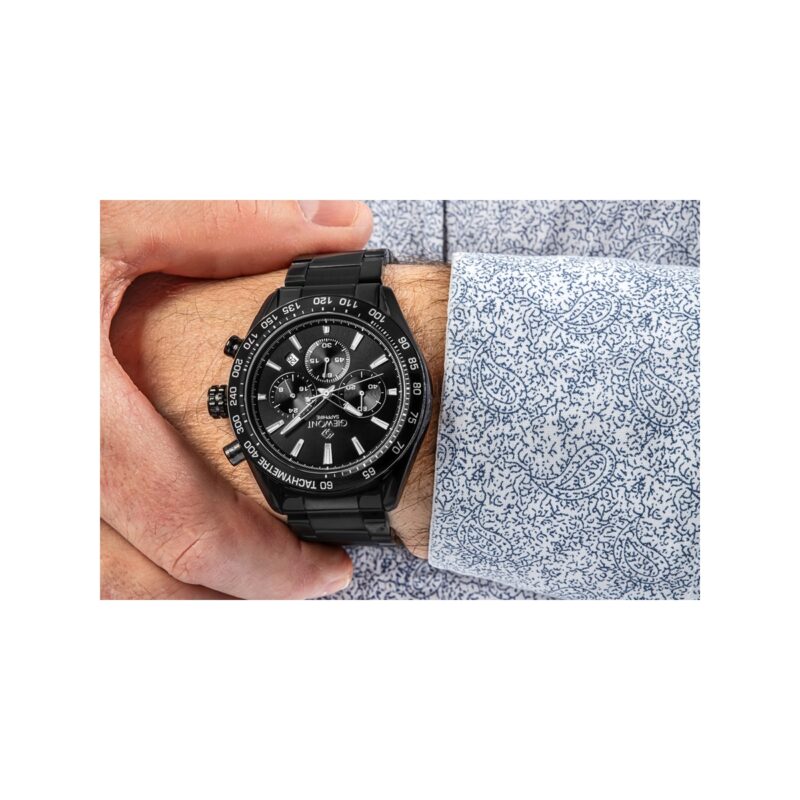 Zegarek Męski Giewont Chronograph Sapphire Czarny GW9580-B2