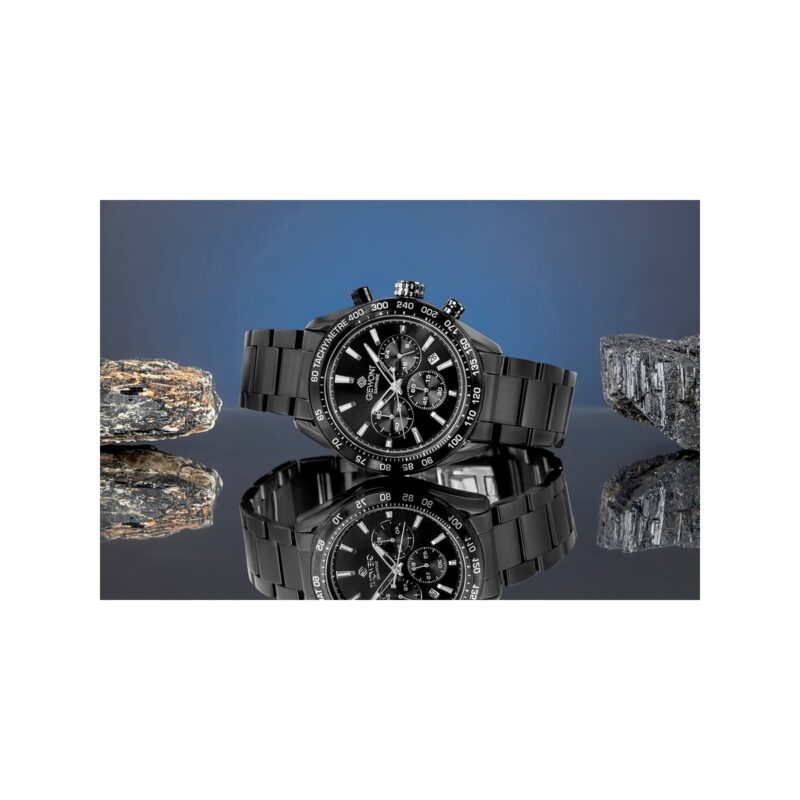 Zegarek Męski Giewont Chronograph Sapphire Czarny GW9580-B2