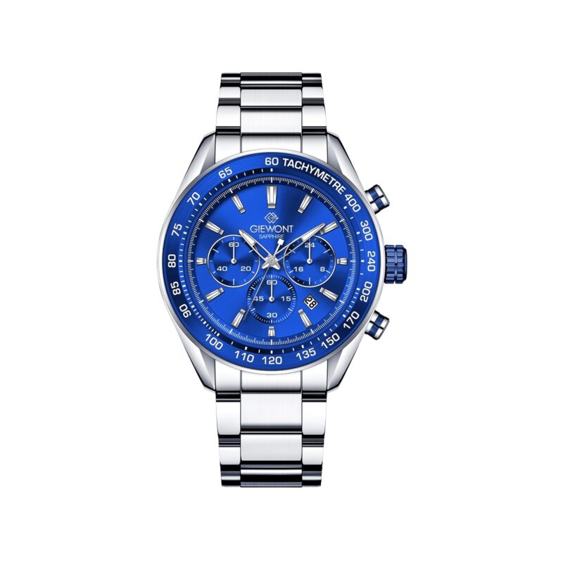 Zegarek Męski Giewont Chronograph Sapphire Srebrno Niebieski GW9580-B3