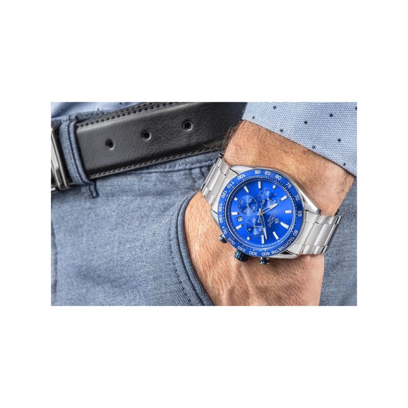 Zegarek Męski Giewont Chronograph Sapphire Srebrno Niebieski GW9580-B3