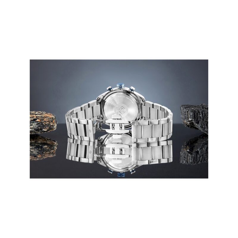 Zegarek Męski Giewont Chronograph Sapphire Srebrno Niebieski GW9580-B3