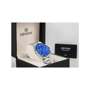 Zegarek Męski Giewont Chronograph Sapphire Srebrno Niebieski GW9580-B3