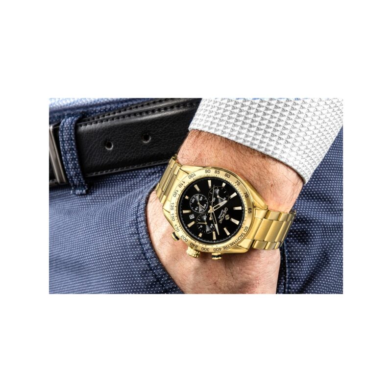 Zegarek Męski Giewont Chronograph Sapphire Złoto Czarny GW9580-B4
