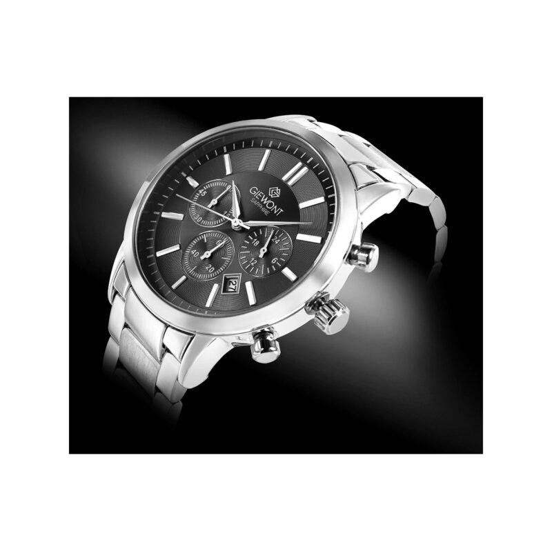 Zegarek Męski Giewont Chronograph Sapphire Srebrno Czarny GW8510-B1
