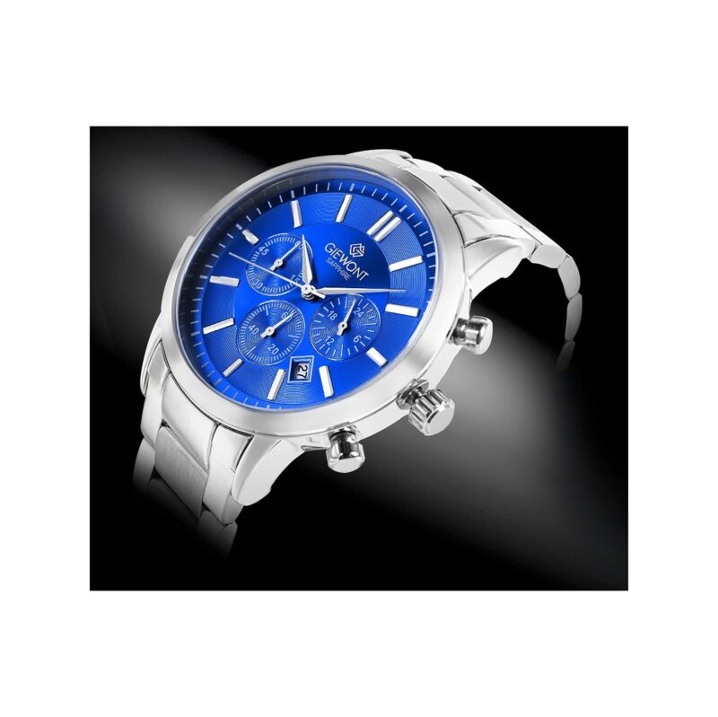 Zegarek Męski Giewont Chronograph Sapphire Srebrno Niebieski GW8510-B3