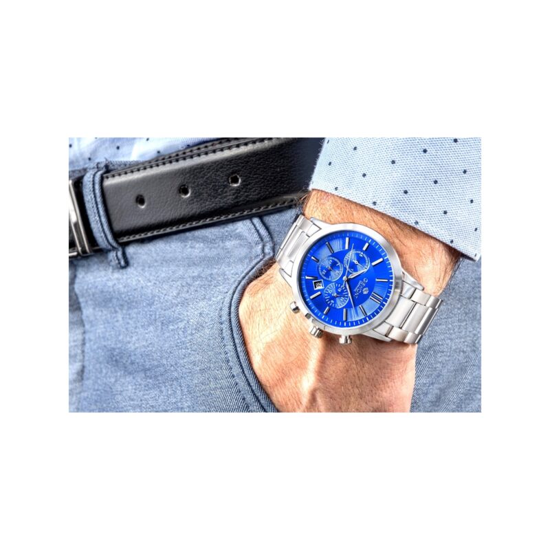 Zegarek Męski Giewont Chronograph Sapphire Srebrno Niebieski GW8510-B3