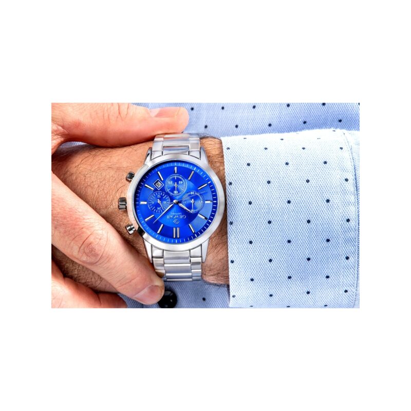 Zegarek Męski Giewont Chronograph Sapphire Srebrno Niebieski GW8510-B3