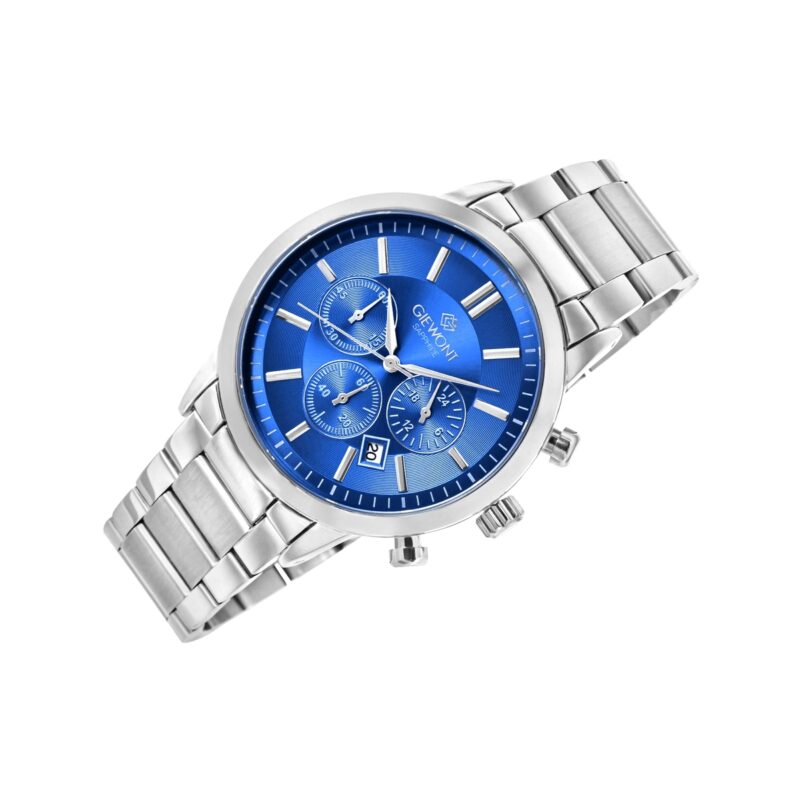 Zegarek Męski Giewont Chronograph Sapphire Srebrno Niebieski GW8510-B3