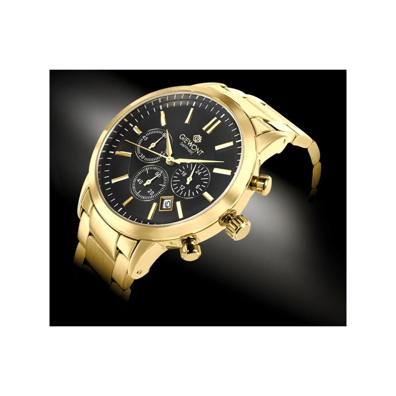 Zegarek Męski Giewont Chronograph Sapphire Złoto Czarny GW8510-B5
