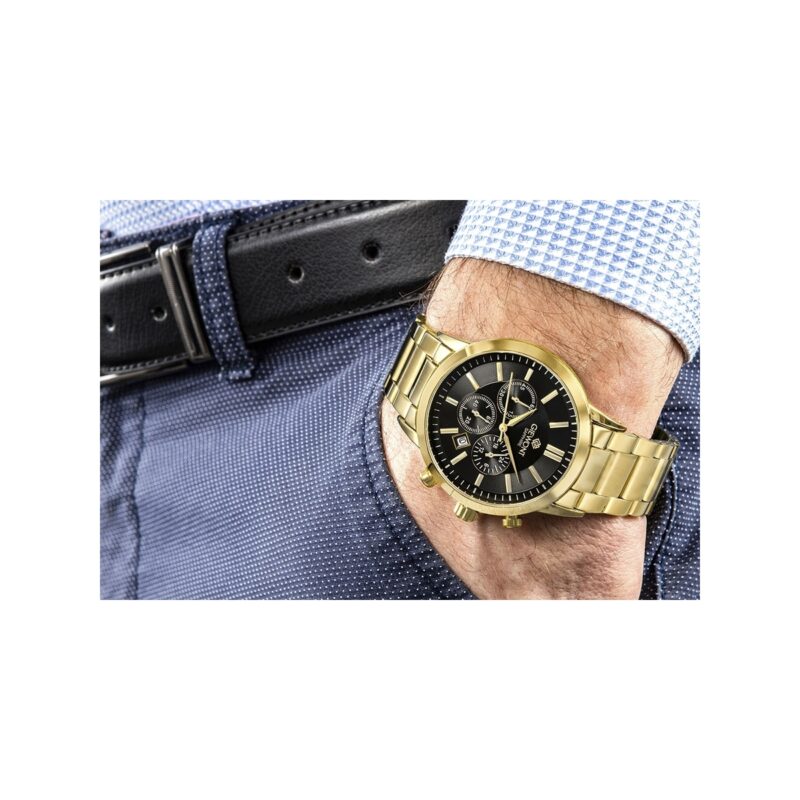 Zegarek Męski Giewont Chronograph Sapphire Złoto Czarny GW8510-B5