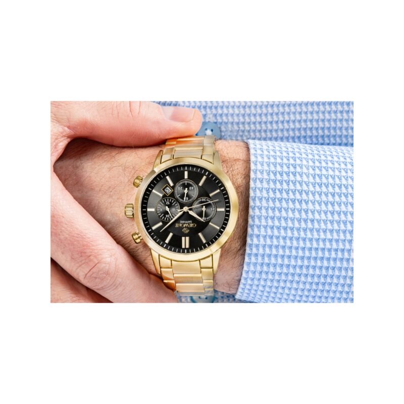 Zegarek Męski Giewont Chronograph Sapphire Złoto Czarny GW8510-B5