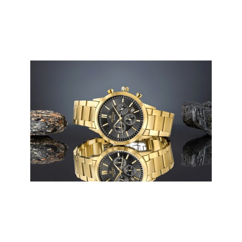 Zegarek Męski Giewont Chronograph Sapphire Złoto Czarny GW8510-B5