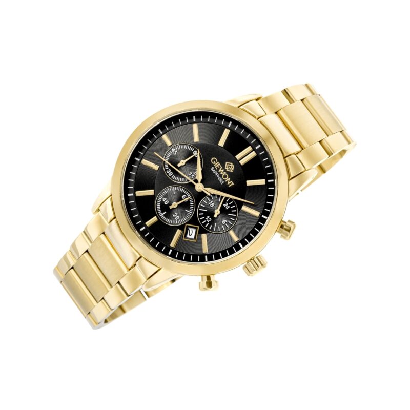 Zegarek Męski Giewont Chronograph Sapphire Złoto Czarny GW8510-B5