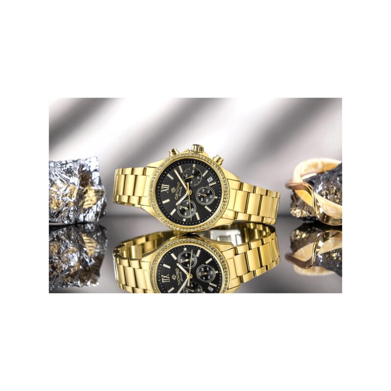 Zegarek Damski Giewont Sapphire Złoto Czarny GW3670-B3