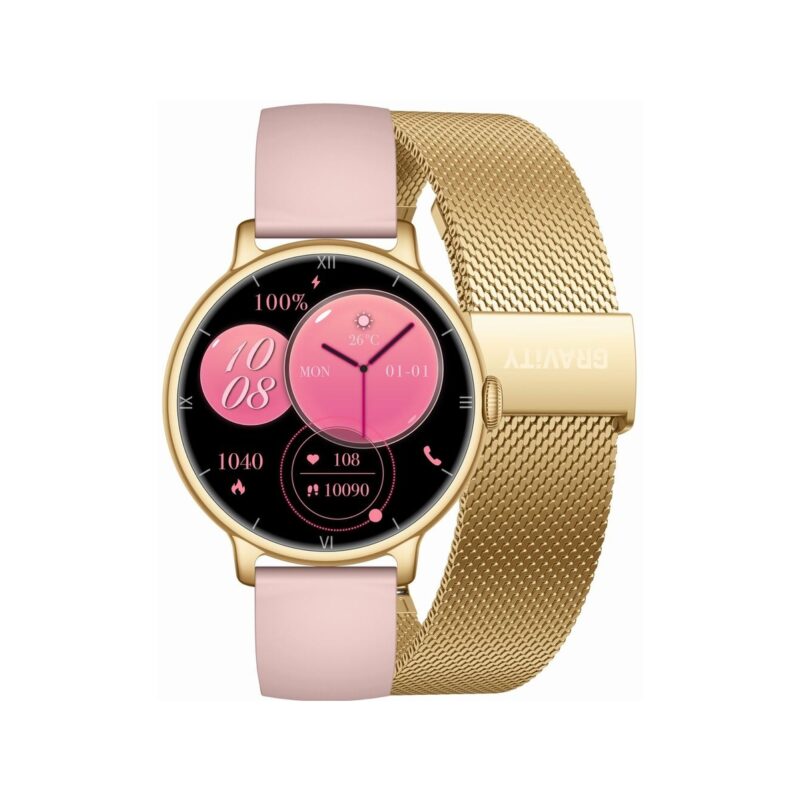 Smartwatch Gravity Złoty Pasek + Bransoleta GT33-1
