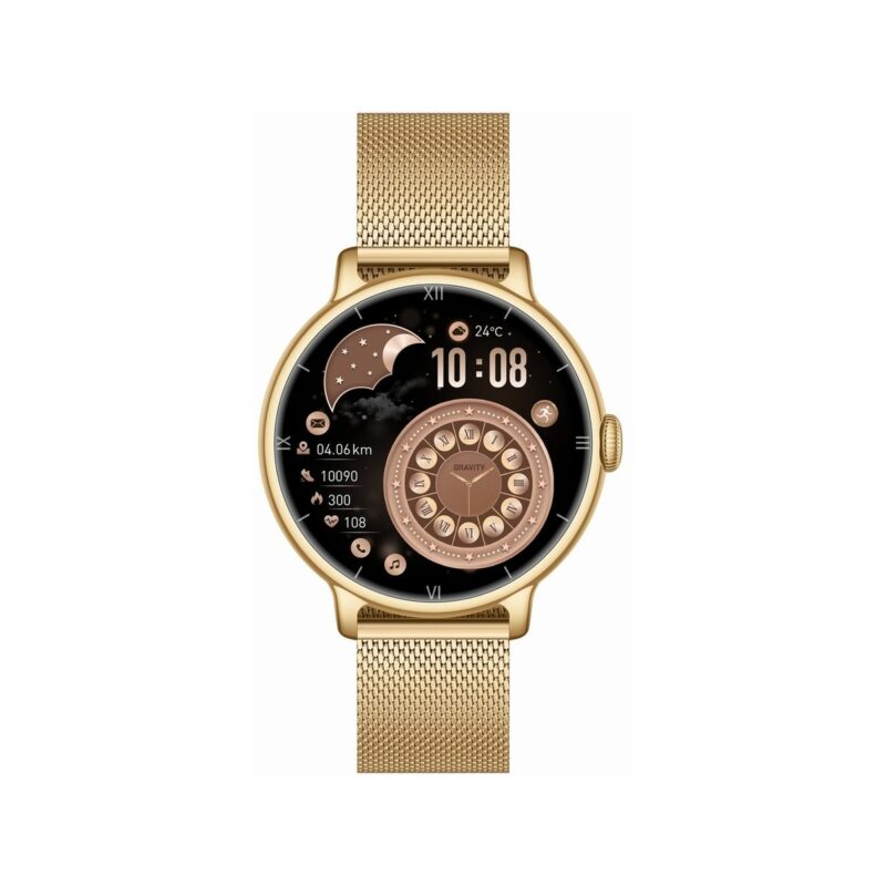 Smartwatch Gravity Złoty Pasek + Bransoleta GT33-1