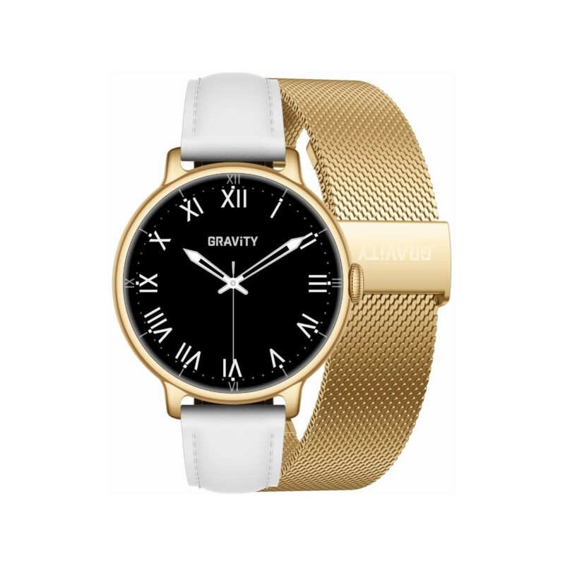 93_77_14_max Smartwatch Gravity Złoty Bransoleta + Pasek GT33-2