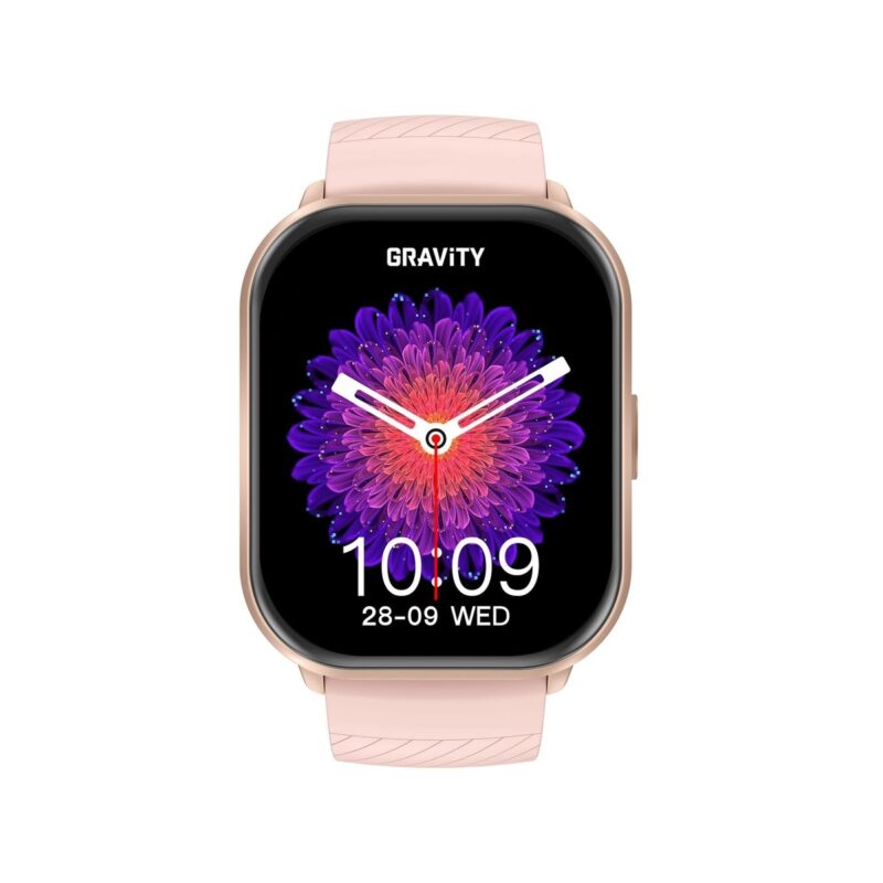 Smartwatch Gravity Różowy Pasek + Bransoleta GT43-1