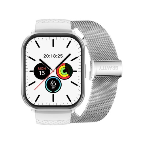 Smartwatch Gravity Srebrny Pasek + Bransoleta GT43-2