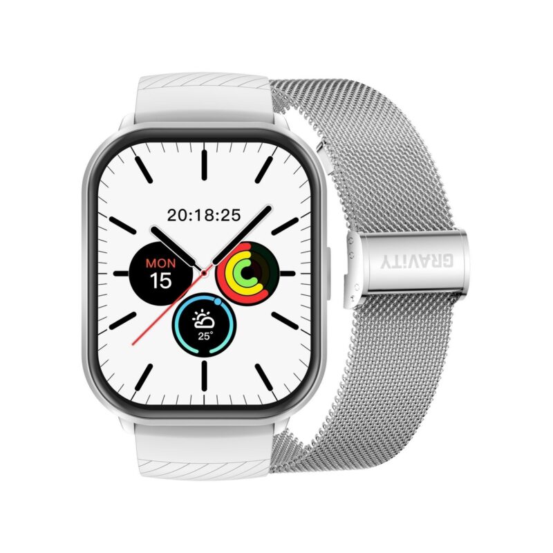 Smartwatch Gravity Srebrny Pasek + Bransoleta GT43-2