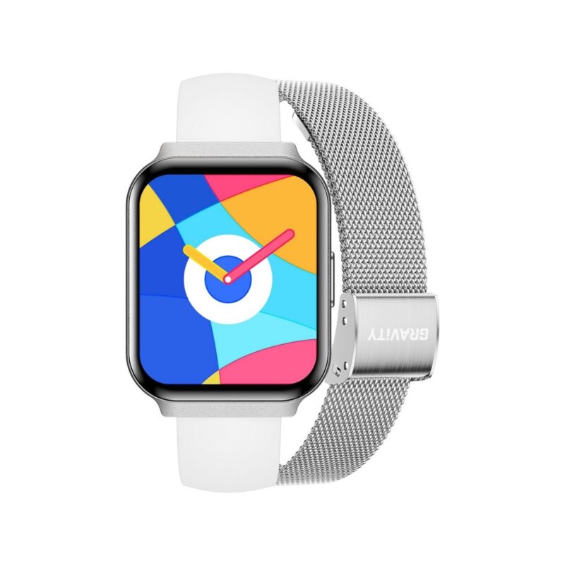 Smartwatch Gravity Srebrny Pasek + Bransoleta GT44-4