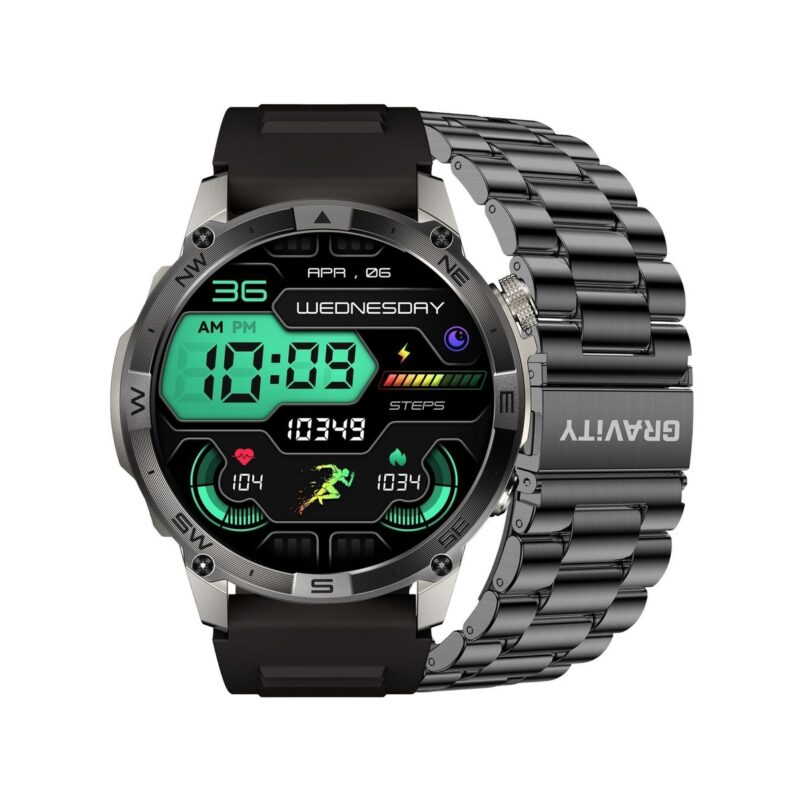 Smartwatch Gravity Grafitowy Pasek + Bransoleta GT46-3