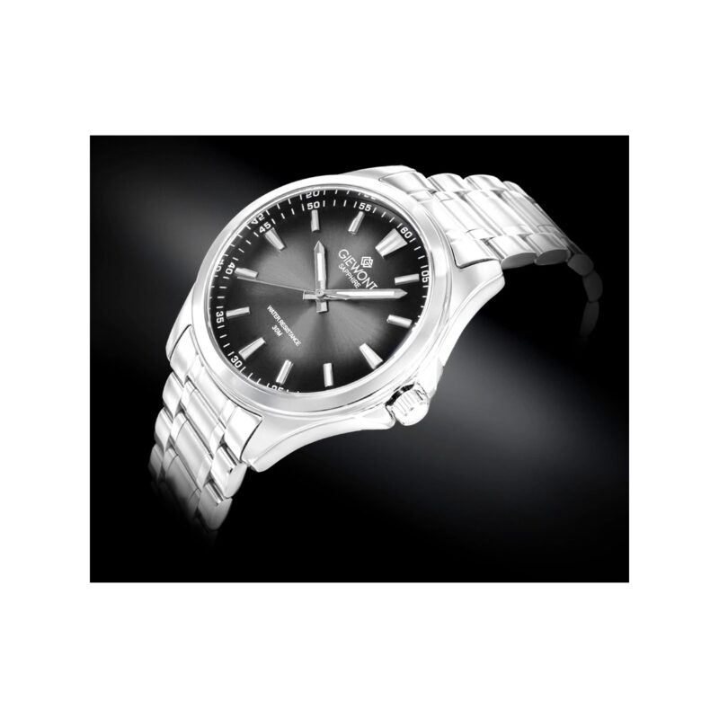Zegarek Męski Giewont Elegance Sapphire Srebrno Czarny GW5160-B2